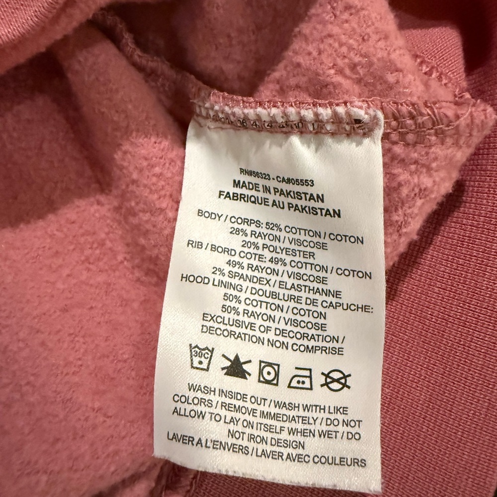Nike Funnel Neck Fleece Hoodie Dusty Pink Kangaroo Pocket Size M - Picture 8 of 9